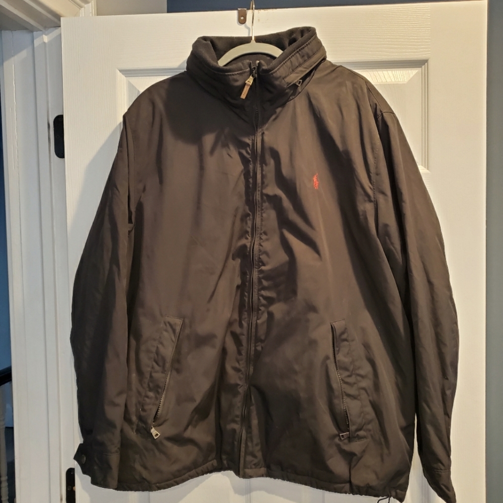 Men's polo black size 2XB black zip up jacket